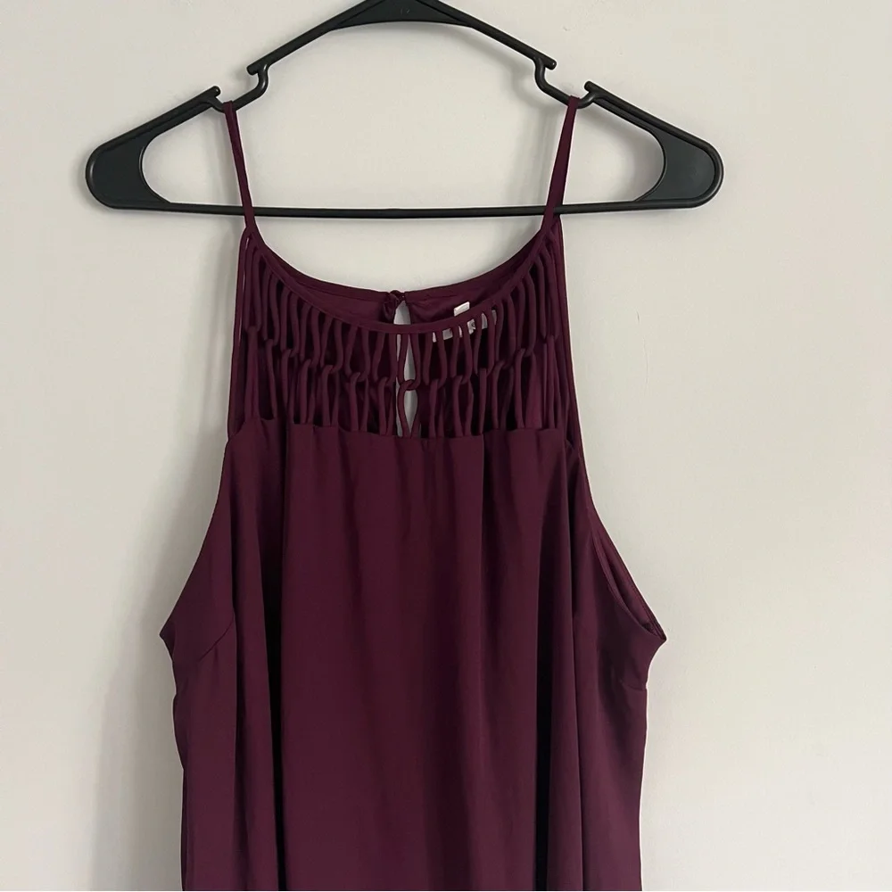 Maurices Wine Purple Sleeveless Cutout Detailed Shift Dress